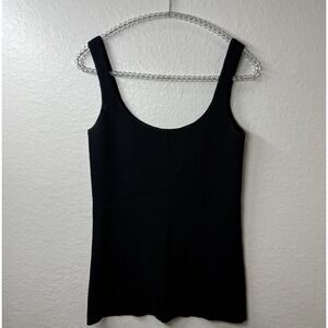 Vintage 70s St. John Knits Black Knit Tank Top Minimalist Classic S (estimated)